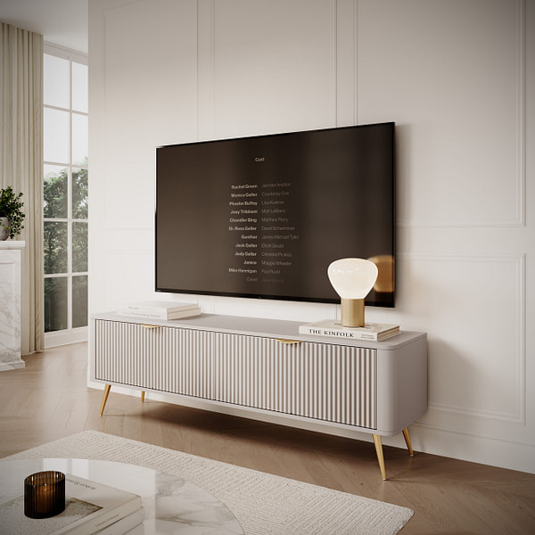 TV-állvány arany lábakon