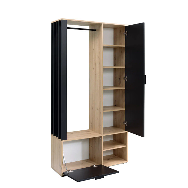 Locker Locker előszobabútor, tölgy-fekete 3